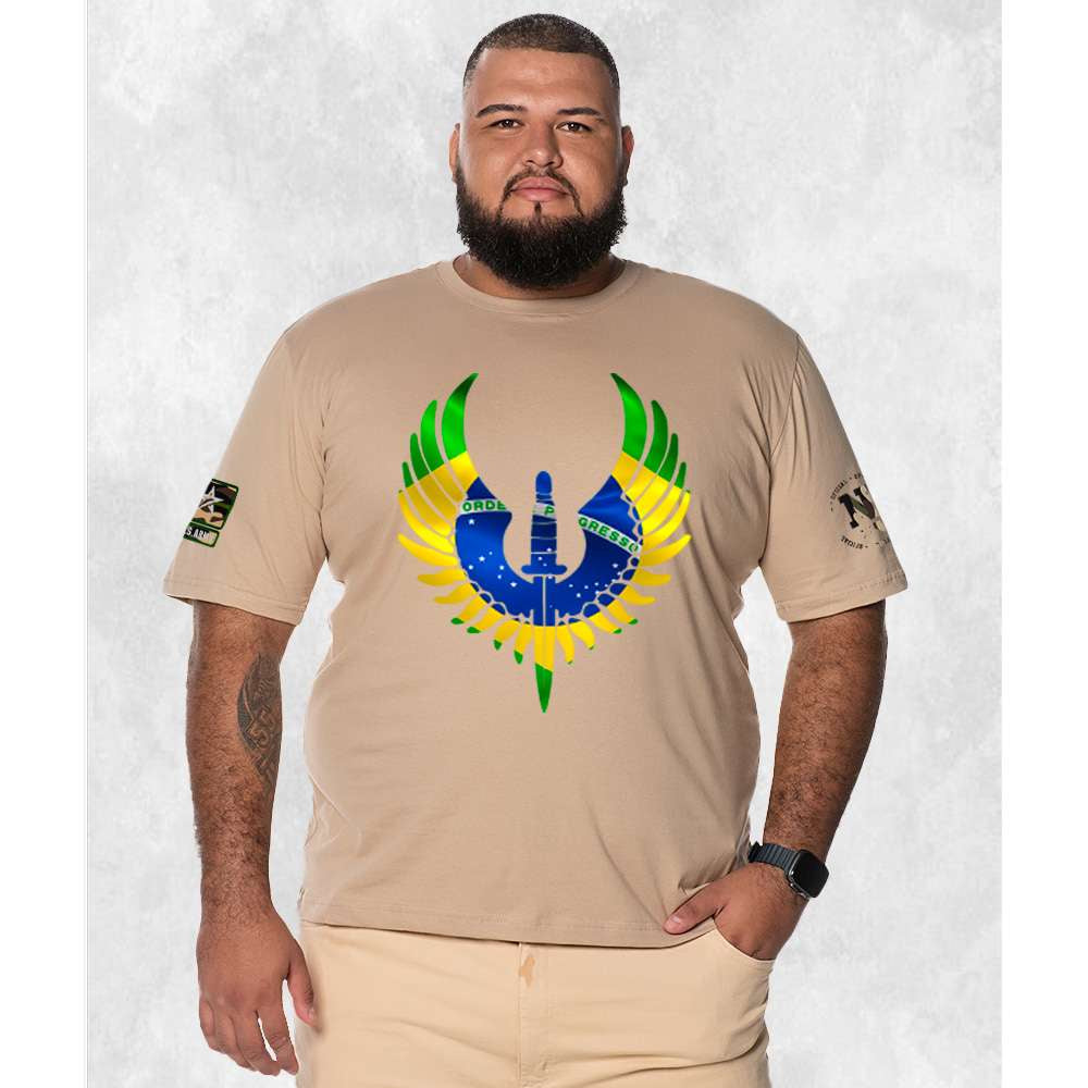 CAMISETA PLUS SIZE BRASÃO NATION