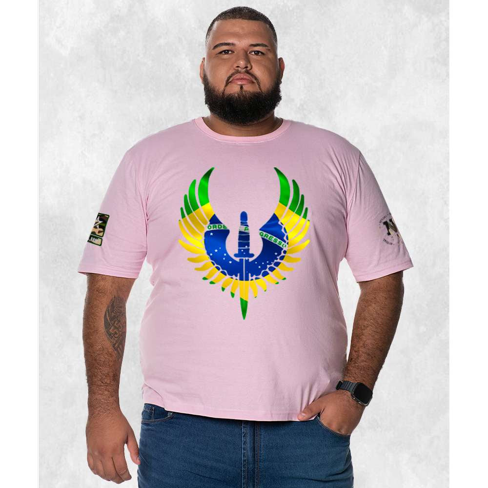 CAMISETA PLUS SIZE BRASÃO NATION