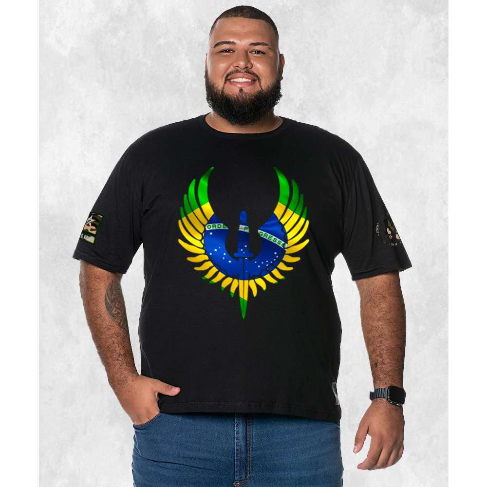 CAMISETA PLUS SIZE BRASÃO NATION