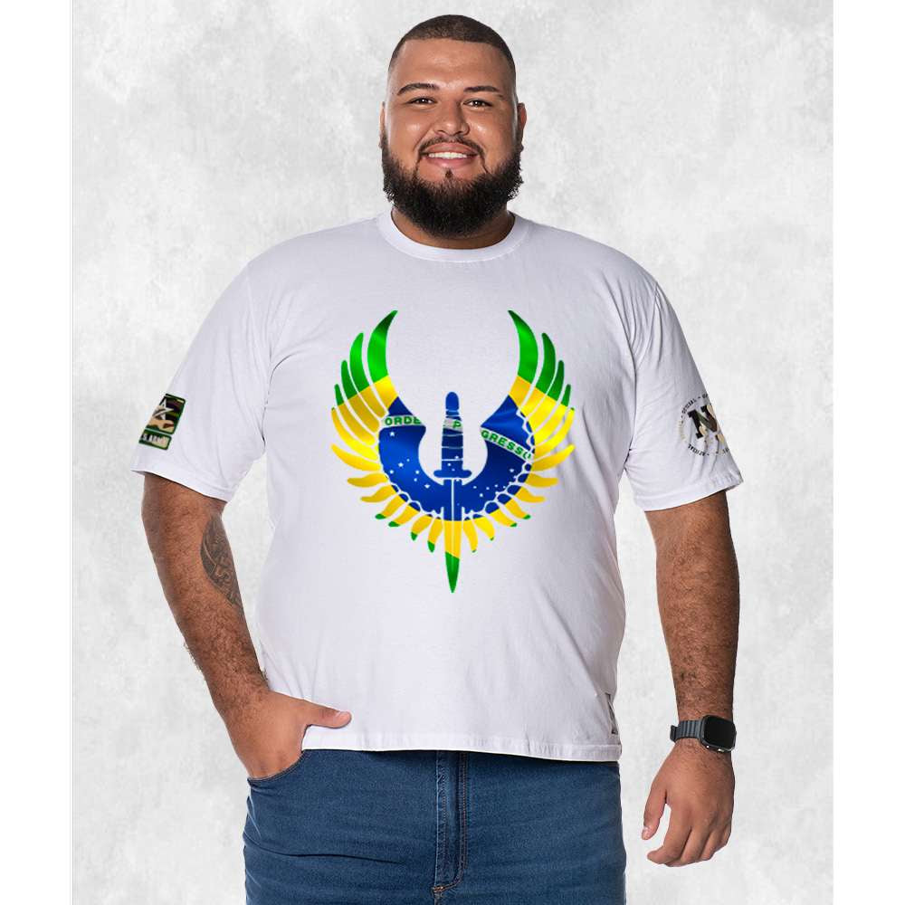 CAMISETA PLUS SIZE BRASÃO NATION