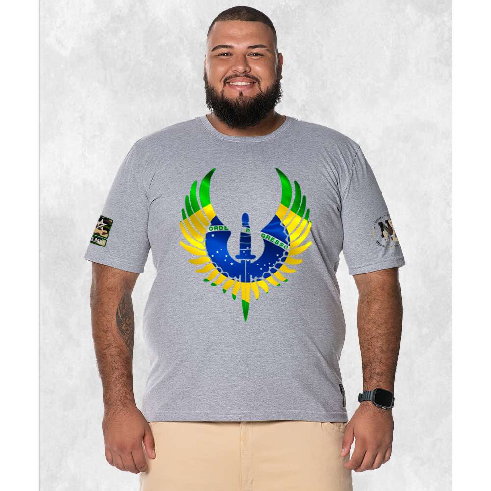 CAMISETA PLUS SIZE BRASÃO NATION