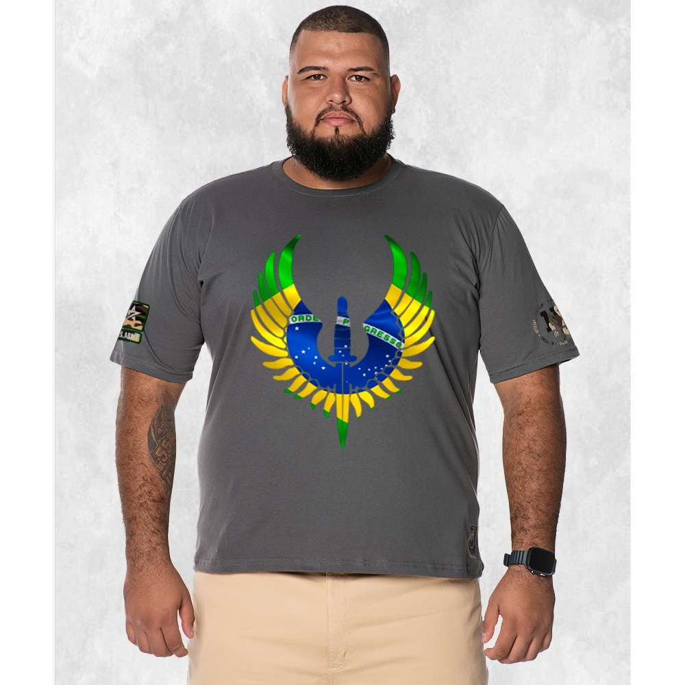 CAMISETA PLUS SIZE BRASÃO NATION