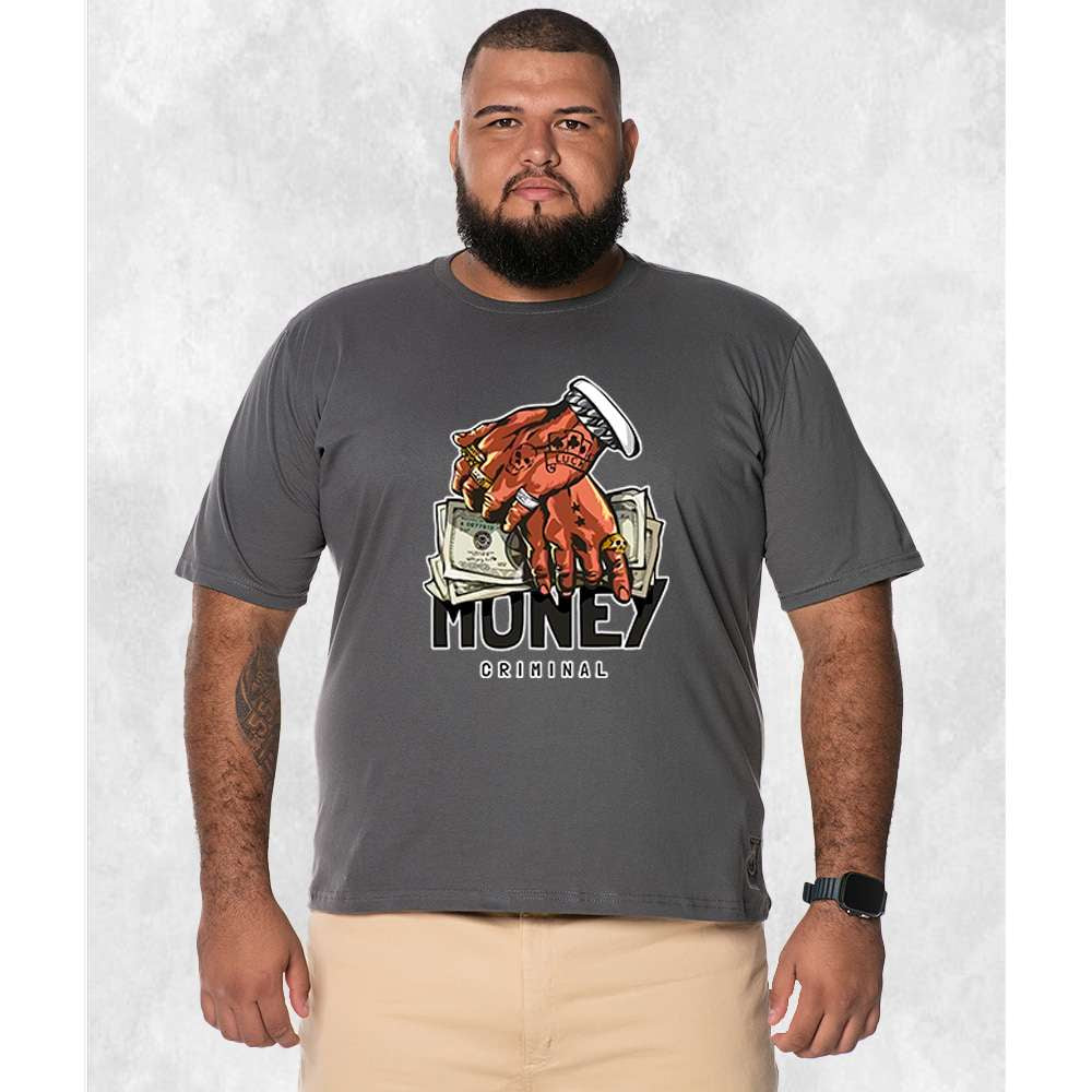 CAMISETA PLUS SIZE MONEY LUCK